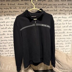 Michael Kors Men's Black Zip-Up Sweater